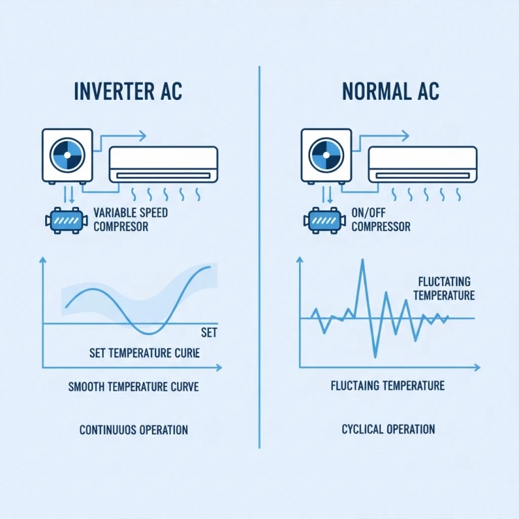 تفاوت کولر گازی اینورتر و معمولی | انتخاب درست برای شرایط واقعی ایران