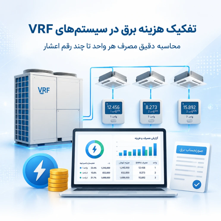 تفکیک هزینه برق در سیستم‌های VRF؛ نحوه محاسبه دقیق سهم هر واحد