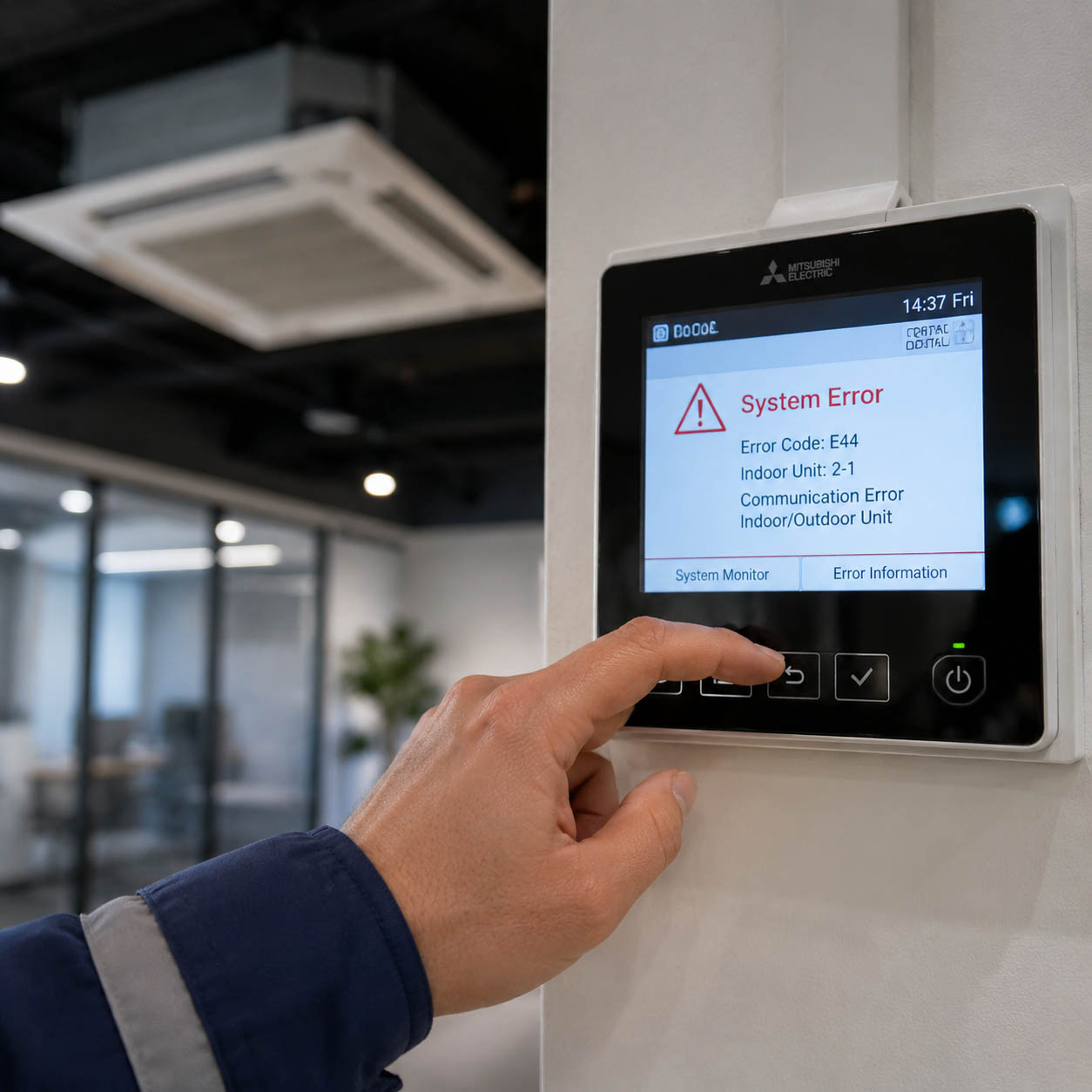 نمایش ارور در کنترلر سیستم VRF